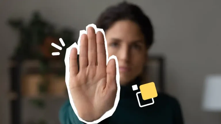 Personne levant la main en signe de refus pour illustrer la lutte contre le harcèlement sexuel et les agissements sexistes au travail – Formation Référent Harcèlement Axio-Protech.